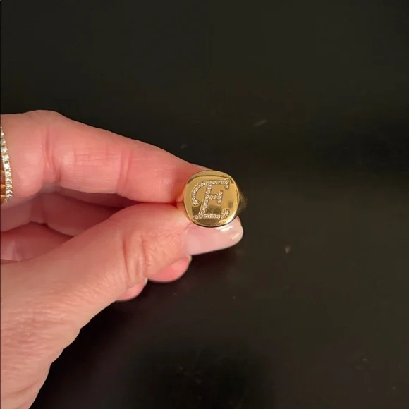 David Yurman Initial “E” Pinky Ring - 18K yellow gold & diamond - Picture 5 of 15